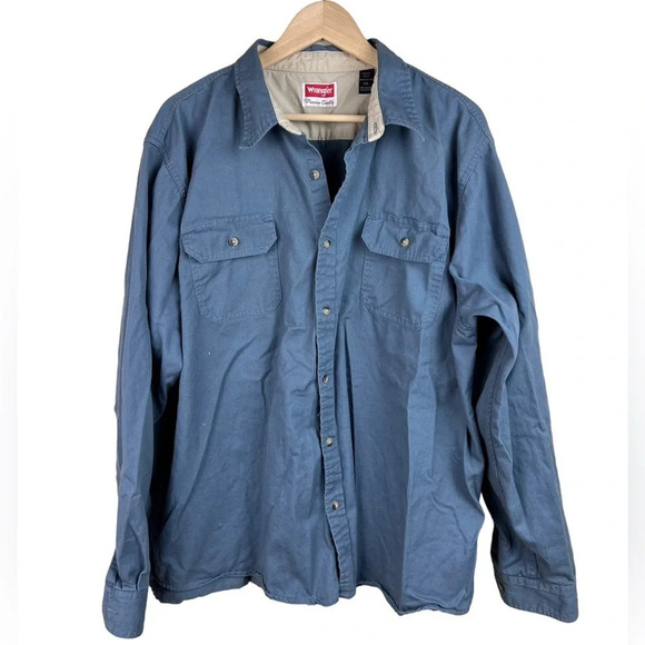 Wrangler • Blue Long Sleeve Classic Woven Shirt - Picture 1 of 6